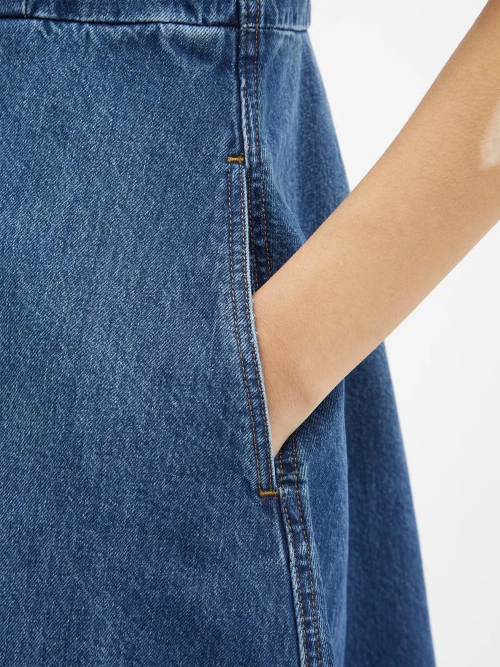 CO Blue Denim Button-Front Midi Dress - Picture 4 of 9